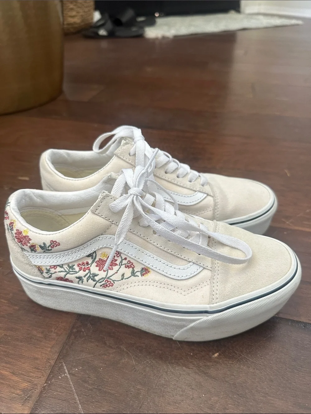 Vans Floral Embroidered Platform Lace-Up Sneakers - Women’s